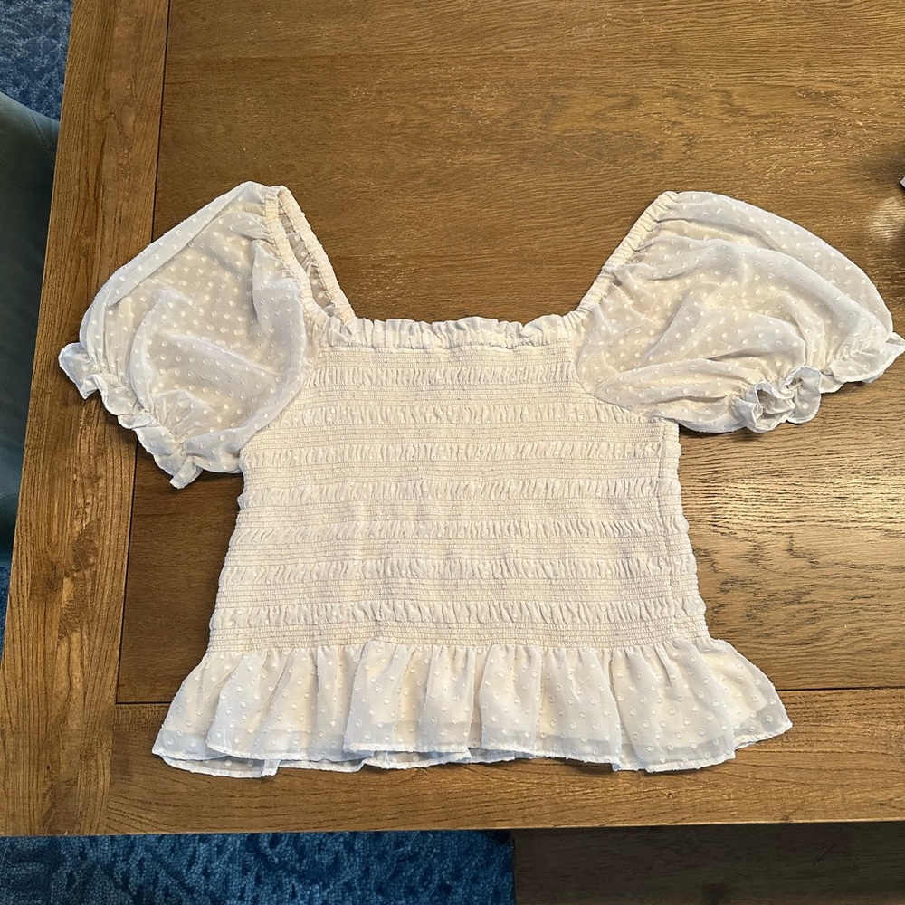 Express White Puff Sleeve Blouse